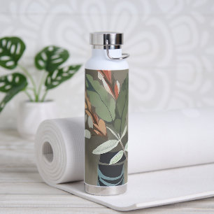 Vase mit Blättern Minimalistische Kunst Trinkflasche