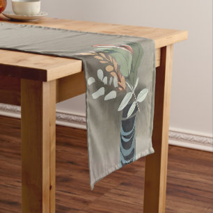 Vase mit Blättern minimalistischer Kunst Kurzer Tischläufer