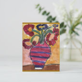 Vase mit Blume Postkarte (Stehend Vorderseite)