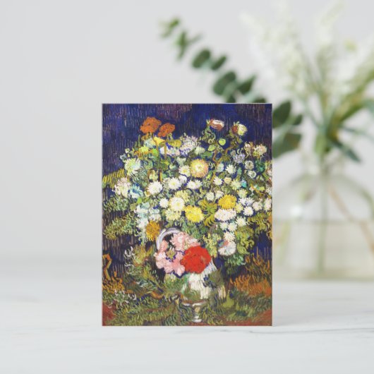 Vase mit Blume Vincent van Gogh Kunstwerk Postkarte (Stehend Vorderseite)
