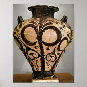 Vase mit Blumendekoration, aus Mycenae Poster