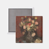 Vase mit chinesischen Asterern und Gladioli van Go Magnet (Vorderseite/Rückseite)