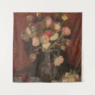 Vase mit chinesischen Asterern und Gladioli van Go Wandteppich