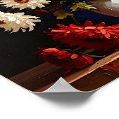 Vase mit Chrysanthemen nach Van Gogh Poster (Ecke)