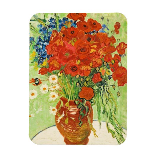 Vase mit Cornblumen und Pfefferkuchen, Van Gogh Magnet (Vertikal)