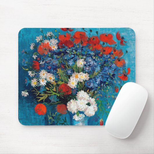 Vase mit Cornblumen und Pfefferkuchen, Van Gogh Mousepad (Mit Mouse)
