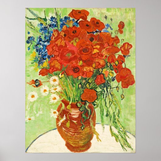 Vase mit Cornblumen und Pfefferkuchen, Van Gogh Poster (Vorne)