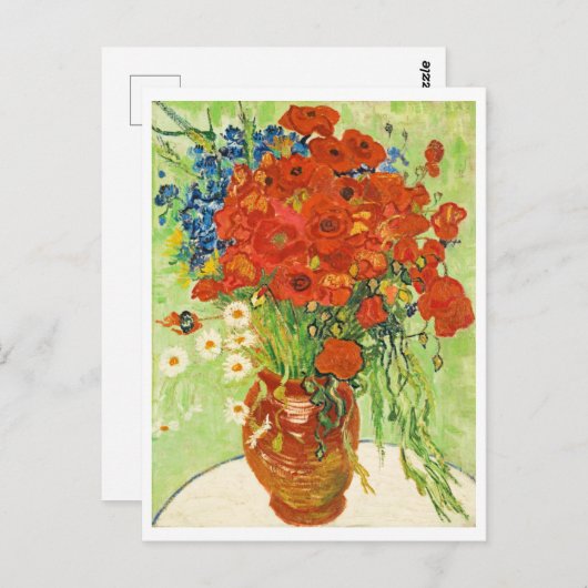 Vase mit Cornblumen und Pfefferkuchen, Van Gogh Postkarte (Vorne/Hinten)
