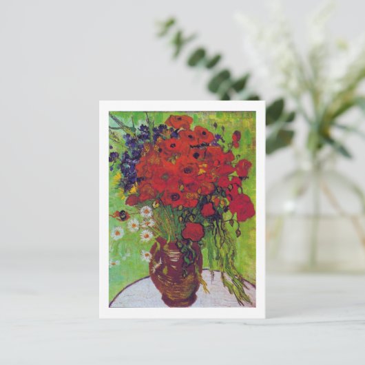 Vase mit Cornblumen und Pfefferkuchen, Van Gogh Postkarte (Stehend Vorderseite)