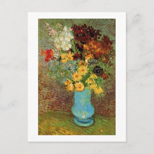 Vase mit Daisies & Anemones Van Gogh Fine Art Postkarte (Vorderseite)