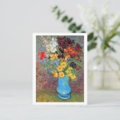 Vase mit Daisies Anemones Vincent van Gogh Postkarte (Stehend Vorderseite)