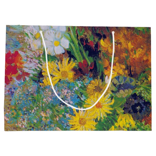 Vase mit Daisies und Anemones, Van Gogh Large Gif Große Geschenktüte (Rückseite)