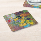 Vase mit Daisies und Anemones, Van Gogh Rechteckiger Pappuntersetzer (angewinkelt)