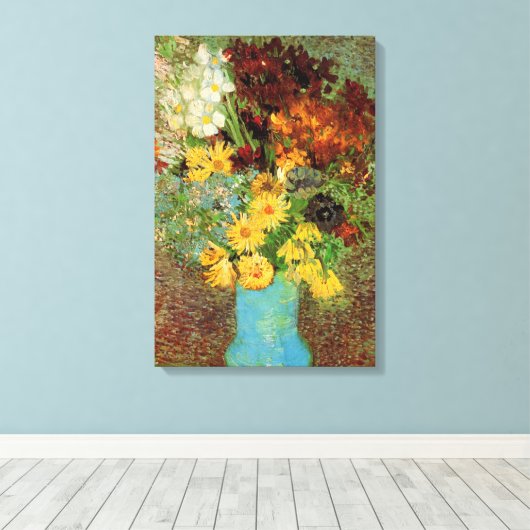 Vase mit Daisies und Anemones von Vincent van Gogh Leinwanddruck (Insitu (Holzboden))