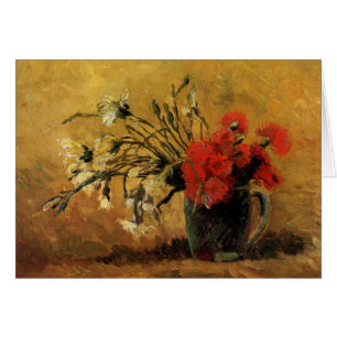 Vase mit den roten und weißen Gartennelken - Van