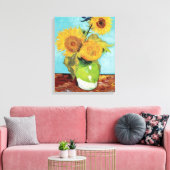 Vase mit drei Blume von Vincent Van Gogh Leinwanddruck (Insitu (Wohnzimmer))