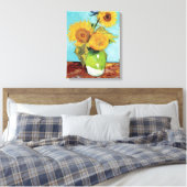 Vase mit drei Blume von Vincent Van Gogh Leinwanddruck (Insitu (Schlafzimmer))