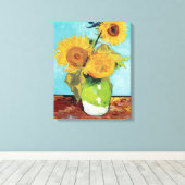 Vase mit drei Blume von Vincent Van Gogh Leinwanddruck (Insitu (Holzboden))