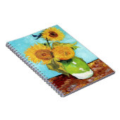 Vase mit drei Sonnenblumen (1888) Van Gogh-Spirale Notizblock (Rechte Seite)