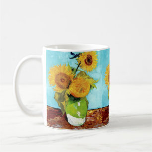 Vase mit drei Sonnenblumen (1888) Vincent Van Gogh Kaffeetasse