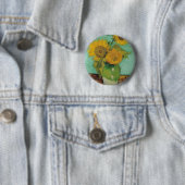 Vase mit drei Sonnenblumen, Vincent van Gogh Button (Beispiel)
