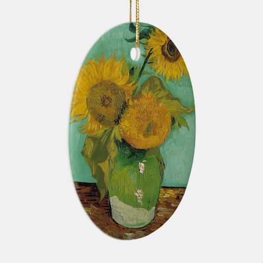 Vase mit drei Sonnenblumen, Vincent van Gogh Keramikornament (Rechts)