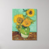Vase mit drei Sonnenblumen, Vincent van Gogh Leinwanddruck (Vorderseite)