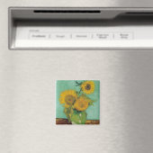 Vase mit drei Sonnenblumen, Vincent van Gogh Magnet (In Situ (Geschirrspüler))