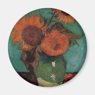 Vase mit drei Sonnenblumen, Vincent van Gogh Magnet