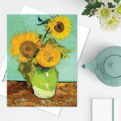 Vase mit drei Sonnenblumen Vincent van Gogh Postkarte