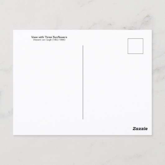 Vase mit drei Sonnenblumen Vincent van Gogh Postkarte (Rückseite)