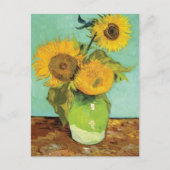 Vase mit drei Sonnenblumen Vincent van Gogh Postkarte (Vorderseite)