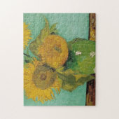 Vase mit drei Sonnenblumen, Vincent van Gogh Puzzle (Vertikal)