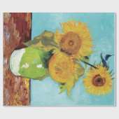 Vase mit drei Sonnenblumen von Vincent Van Gogh Geschenkpapier (Flach)