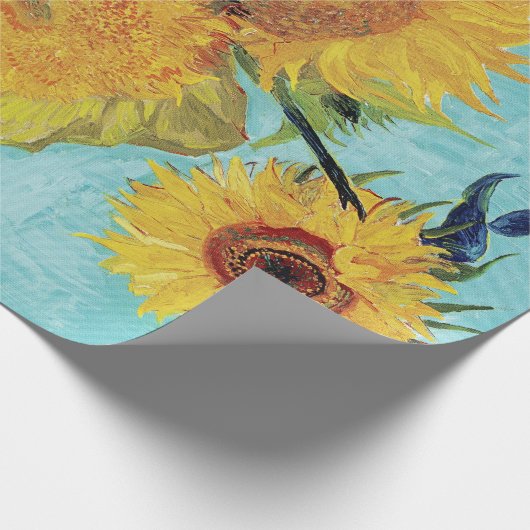 Vase mit drei Sonnenblumen von Vincent Van Gogh Geschenkpapier (Ecke)