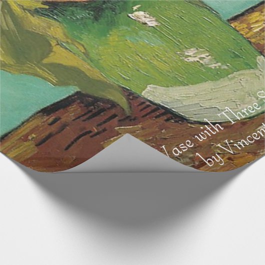 Vase mit drei Sonnenblumen von Vincent van Gogh. Geschenkpapier (Ecke)