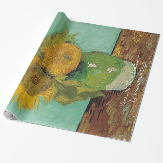 Vase mit drei Sonnenblumen von Vincent van Gogh. Geschenkpapier (Ungerollt)