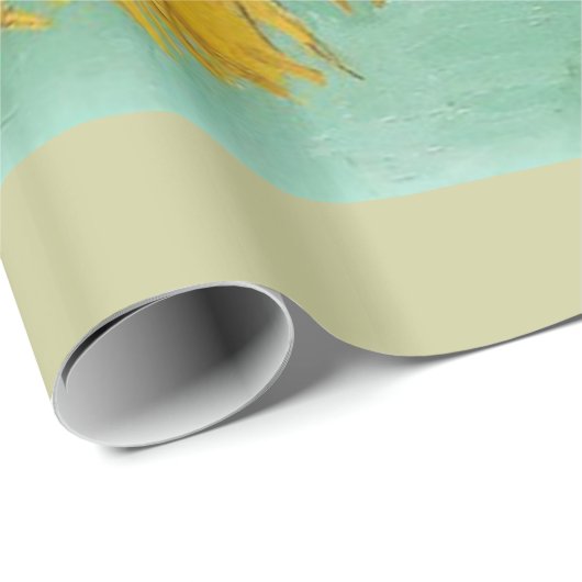 Vase mit drei Sonnenblumen von Vincent van Gogh. Geschenkpapier (Rolleneckpunkt)