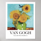 Vase mit drei Sonnenblumen von Vincent Van Gogh Poster (Vorne)