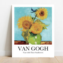 Vase mit drei Sonnenblumen von Vincent Van Gogh