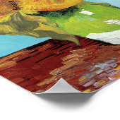 Vase mit drei Sonnenblumen von Vincent Van Gogh Poster (Ecke)