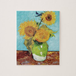 Vase mit drei Sonnenblumen von Vincent Van Gogh Puzzle