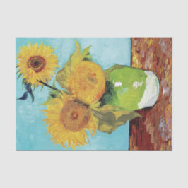 Vase mit drei Sonnenblumen von Vincent Van Gogh Seidenpapier