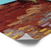 Vase mit drei Sunglowers 1888 von Vincent van Gog Poster (Ecke)