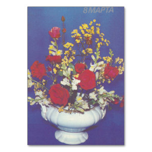Vase mit festlichem Bukett Tischnummer
