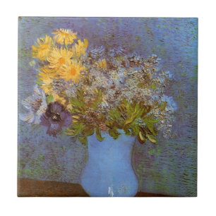 Vase mit Flieder und Gänseblümchen von Vincent van Fliese