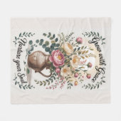 Vase mit Florals wachsen mit Grace Zitat Fleecedecke (Vorderseite (Horizontal))