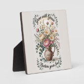 Vase mit Florals wachsen mit Grace Zitat Fotoplatte (Vorderseite)