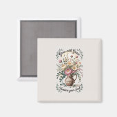 Vase mit Florals wachsen mit Grace Zitat Magnet (Vorderseite/Rückseite)