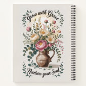 Vase mit Florals wachsen mit Grace Zitat Notizblock (Rückseite)